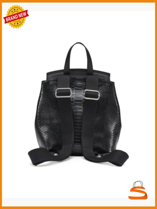 Faux Snake Flap Backpack, Adjustable Straps, 3 Pockets main image 4